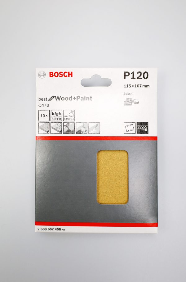 Bosch Schleifblatt  115*107 RED Wood, Klettsystem   K 120 (10)