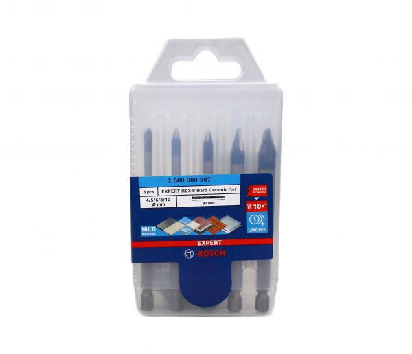Bosch EXPERT HEX-9 HardCeramic Bohrer-Set, 4/5/6/8/10 mm, 5-tlg.
