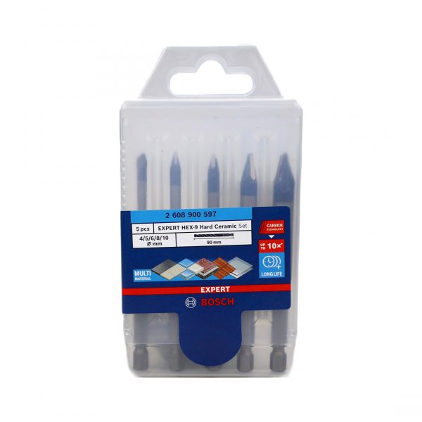 Bosch EXPERT HEX-9 HardCeramic Bohrer-Set, 4/5/6/8/10 mm, 5-tlg.