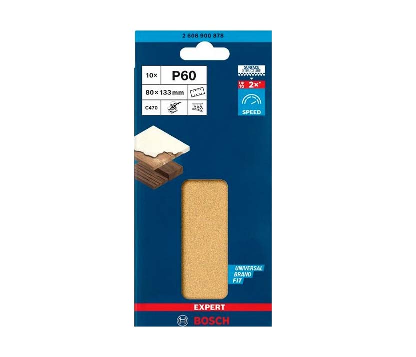 BOSCH Schleifblatt C470 80*133mm Korn 60 Expert 10 Stück